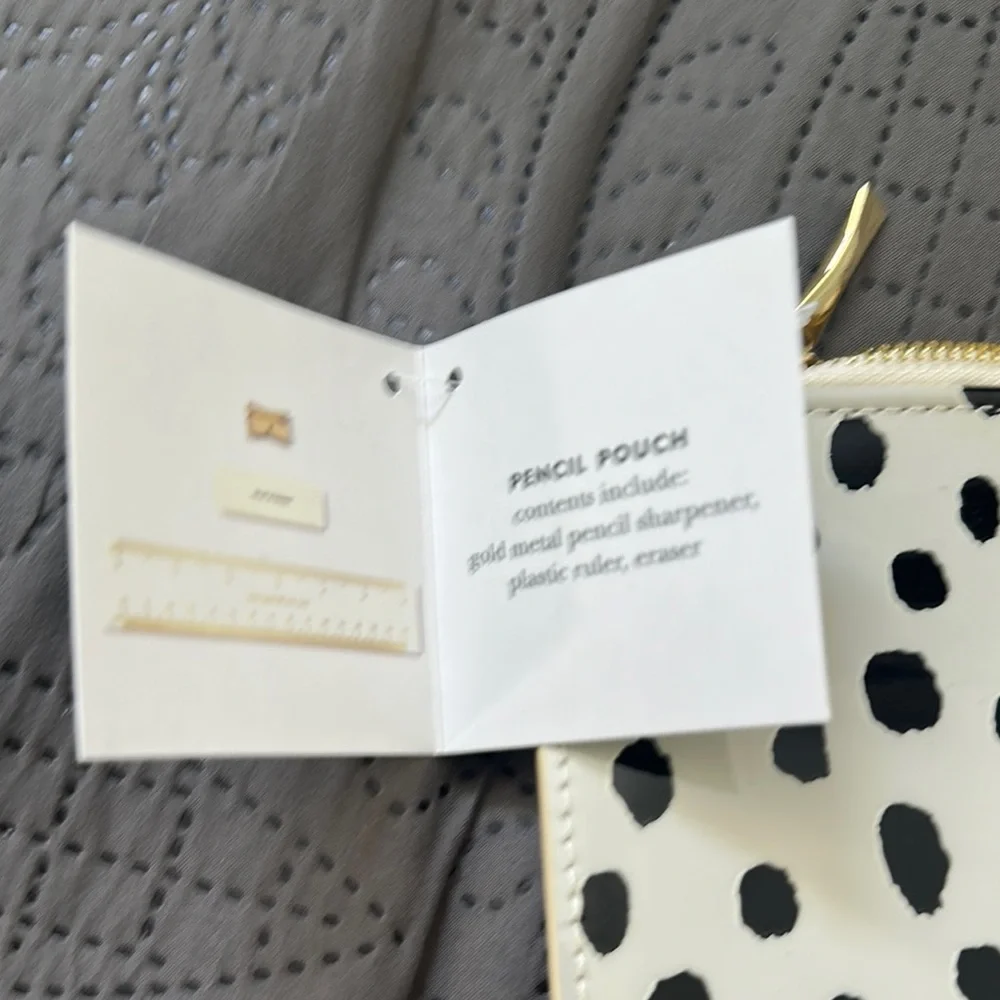Kate Spade Black and Spotted Pencil Pouch